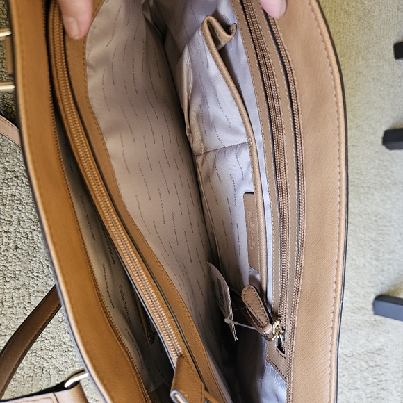 Michael Kors Brown Leather Trim Tote - Picture 8 of 12